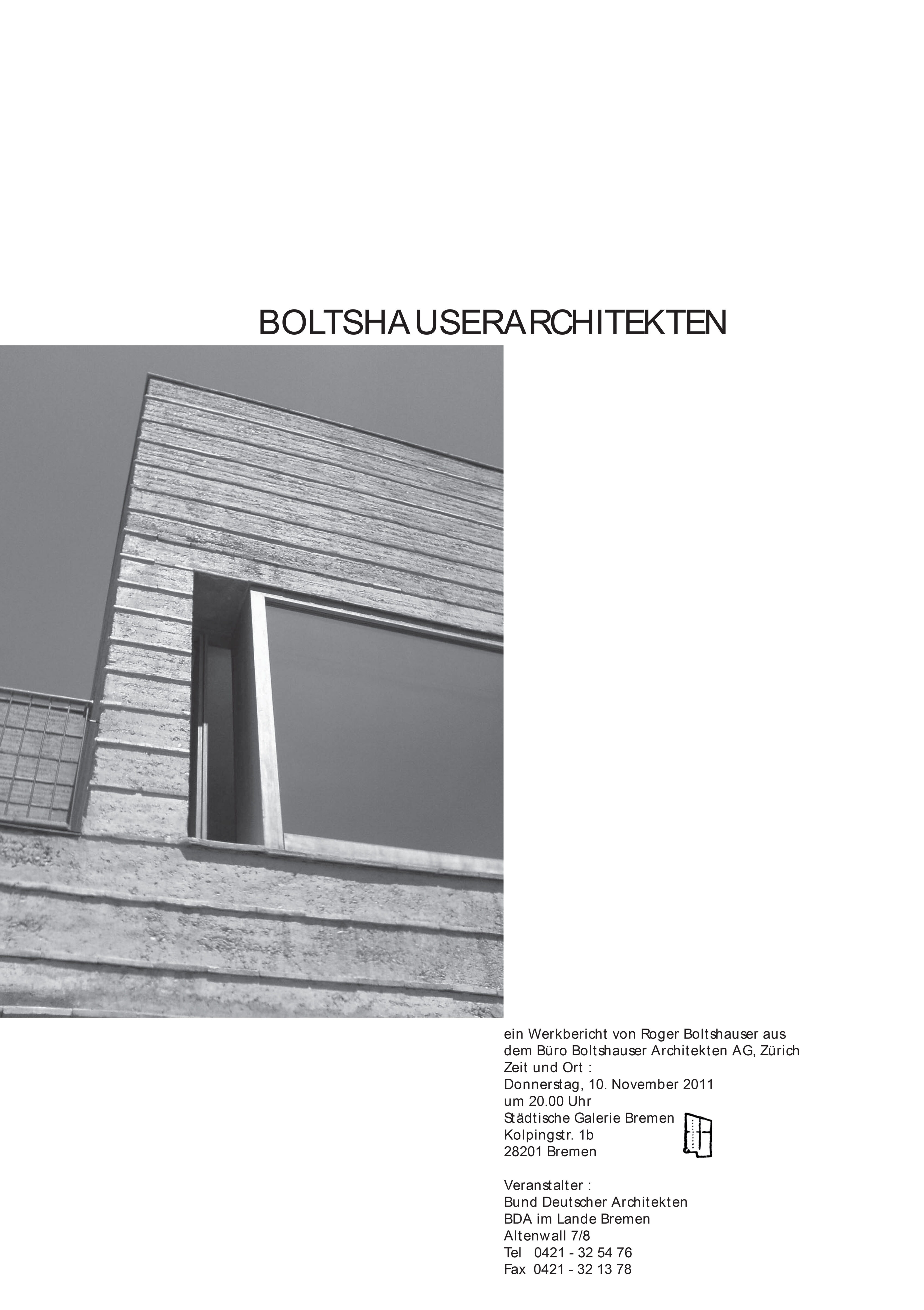 Boltshauser Architekten Vortrag Bremen