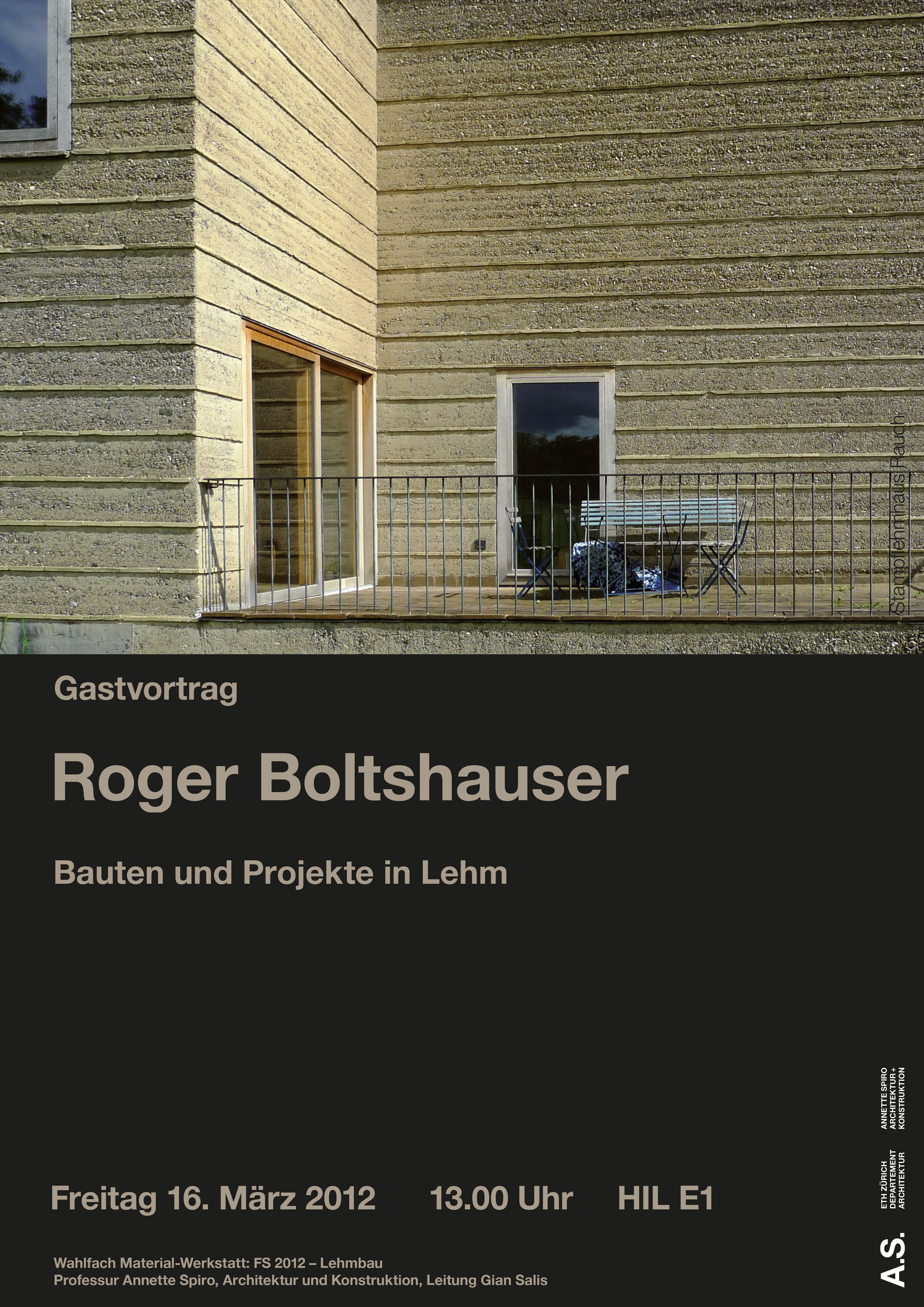 Boltshauser Architekten Vortrag ETH Zuerich