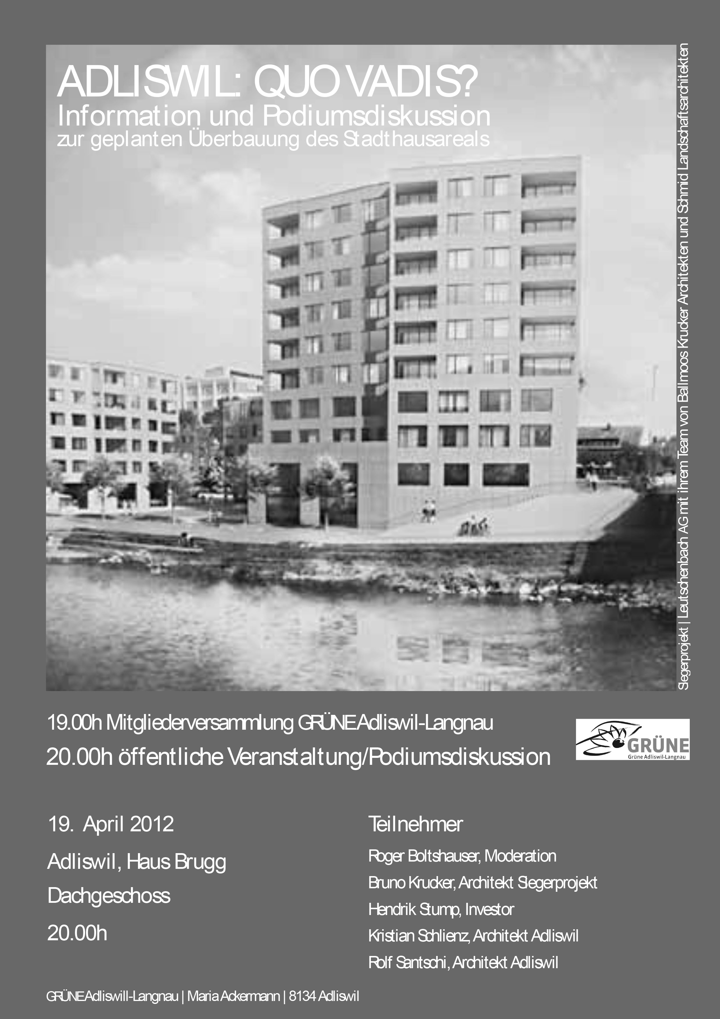 Boltshauser Architekten Podiumsdiskussion Adliswil