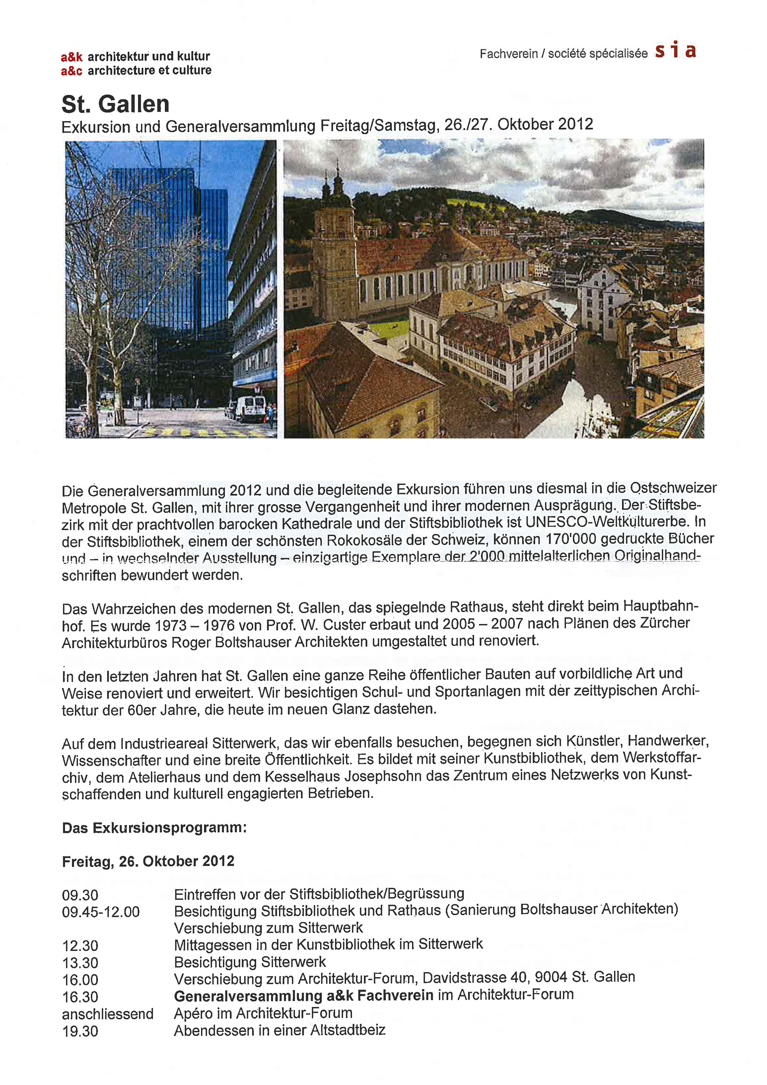 Boltshauser Architekten Führung Rathaus St Gallen