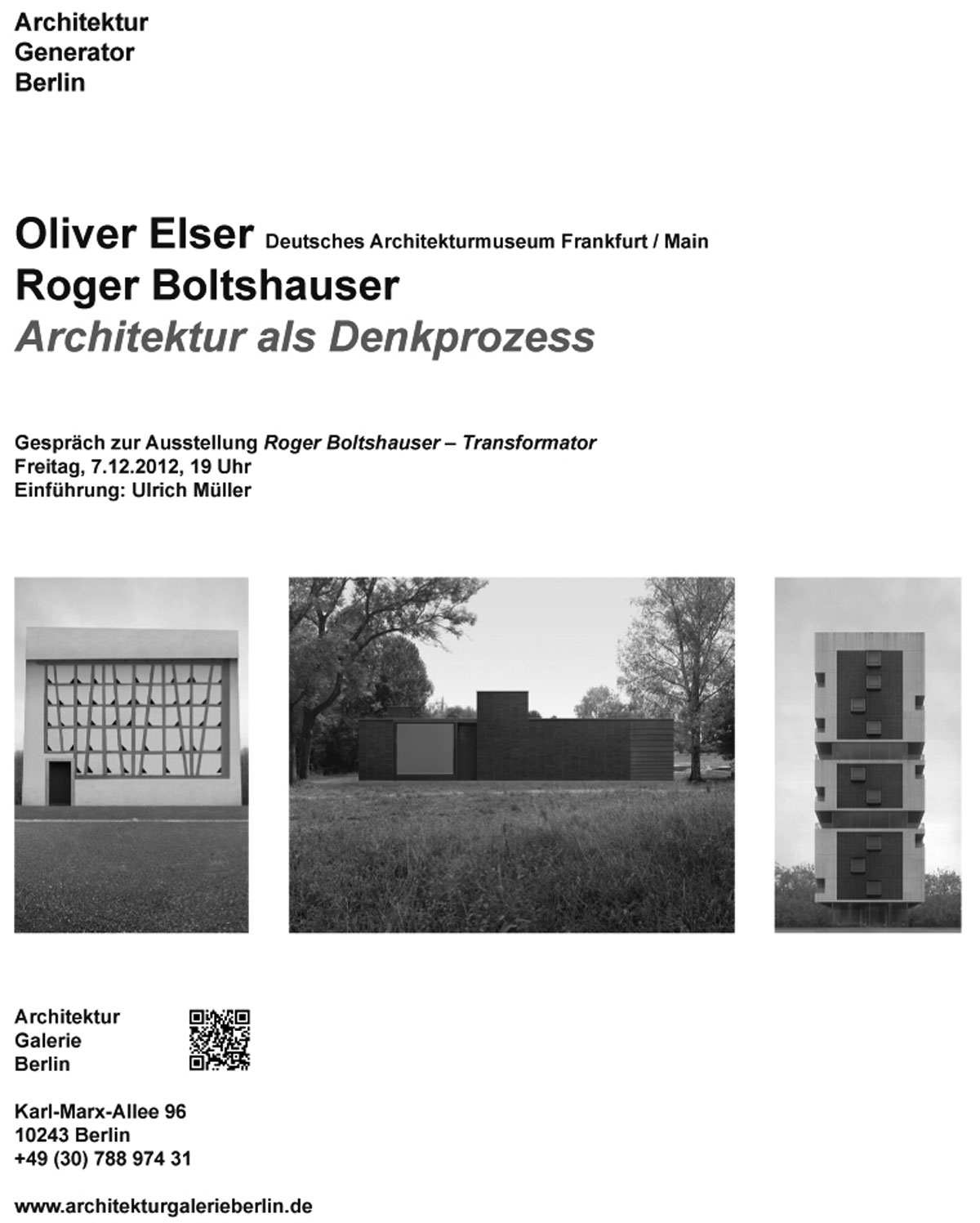 Boltshauser Architekten Gespräch Architektur Galerie Berlin