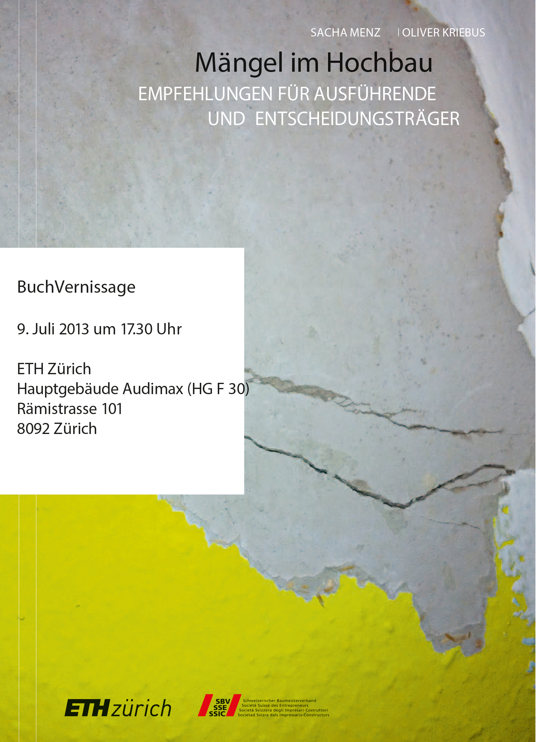 Boltshauser Architekten Buchvernissage Mängel im Hochbau