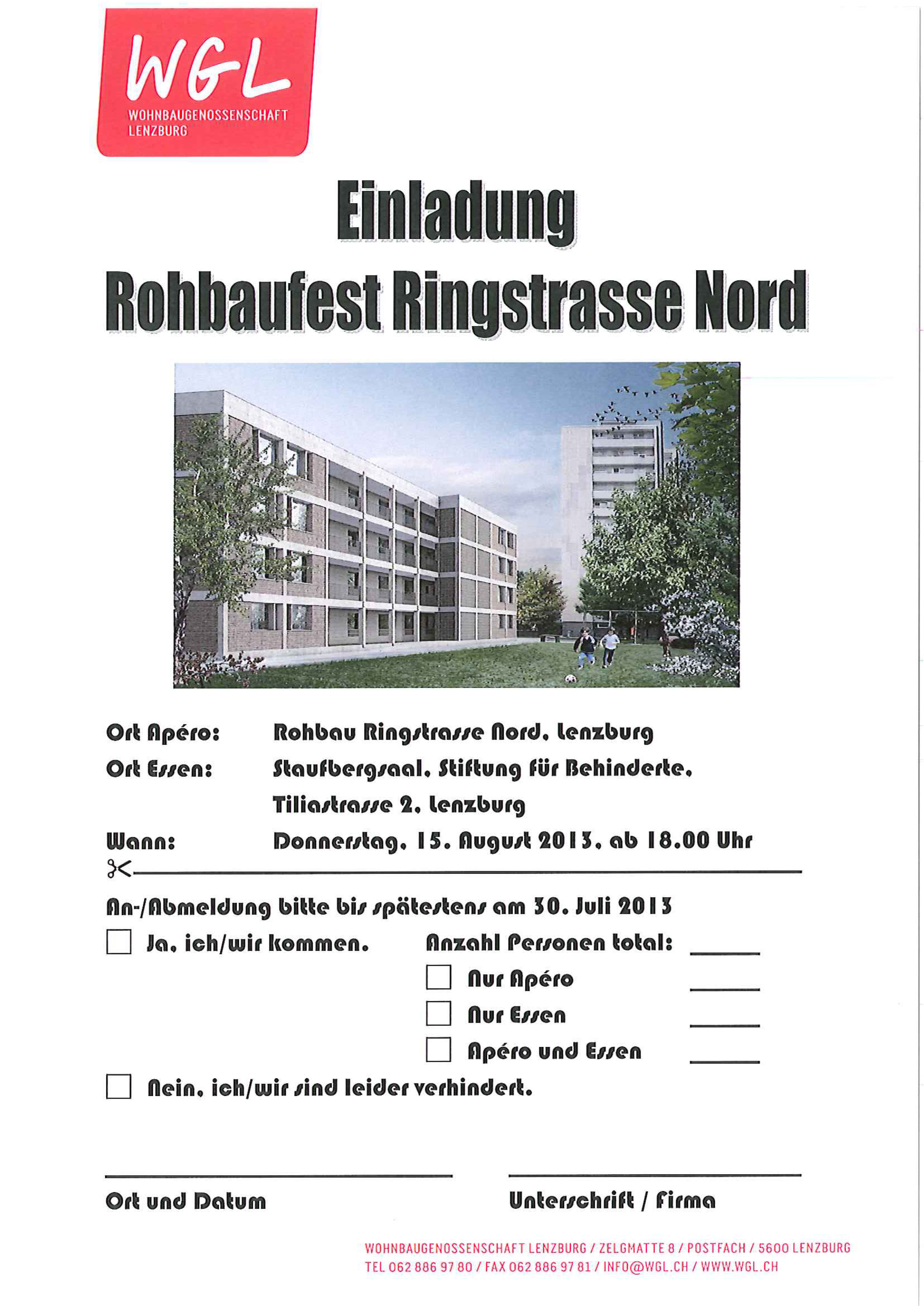 Boltshauser Architekten Rohbaufest Wohnüberbauung Lenzburg