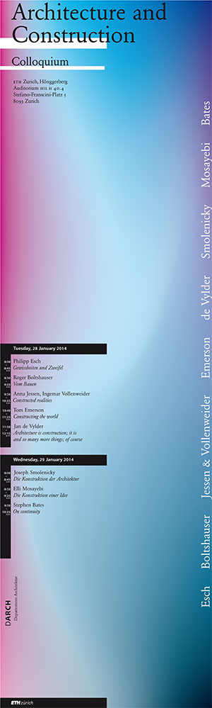 Boltshauser Architekten Kolloquium ETH Zürich