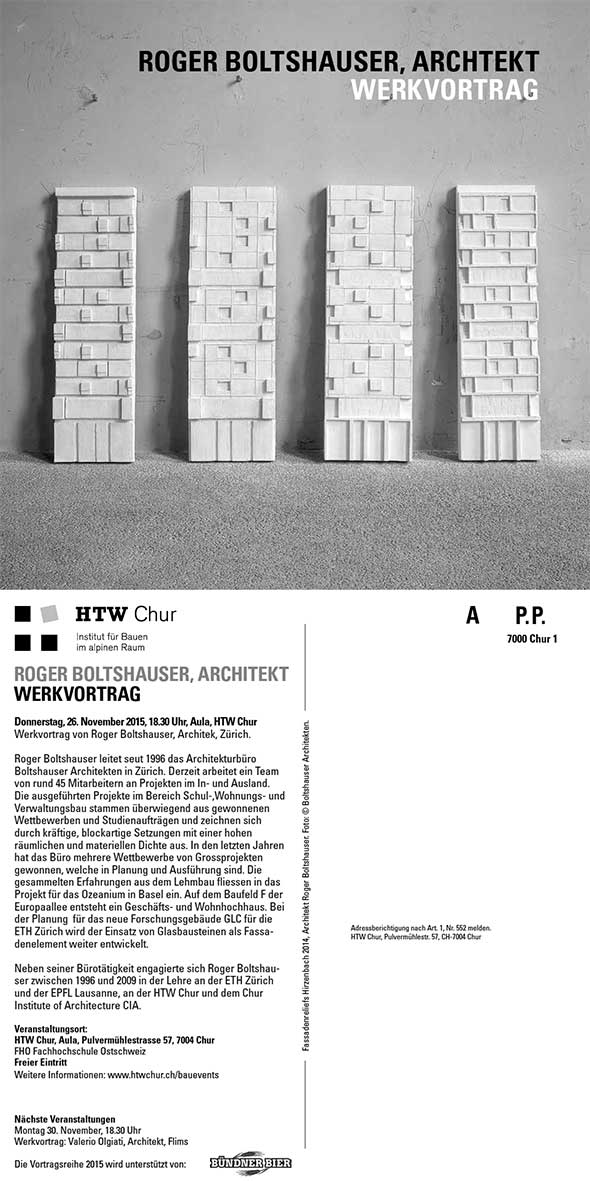 Boltshauser Architekten Vortrag HTW Chur