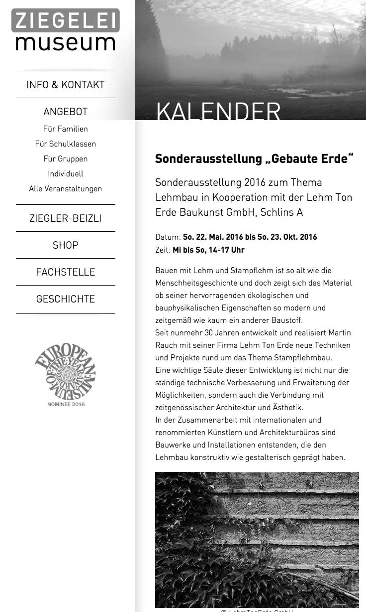 Boltshauser Architekten Ausstellung Gebaute Erde Ziegelei Museum Cham