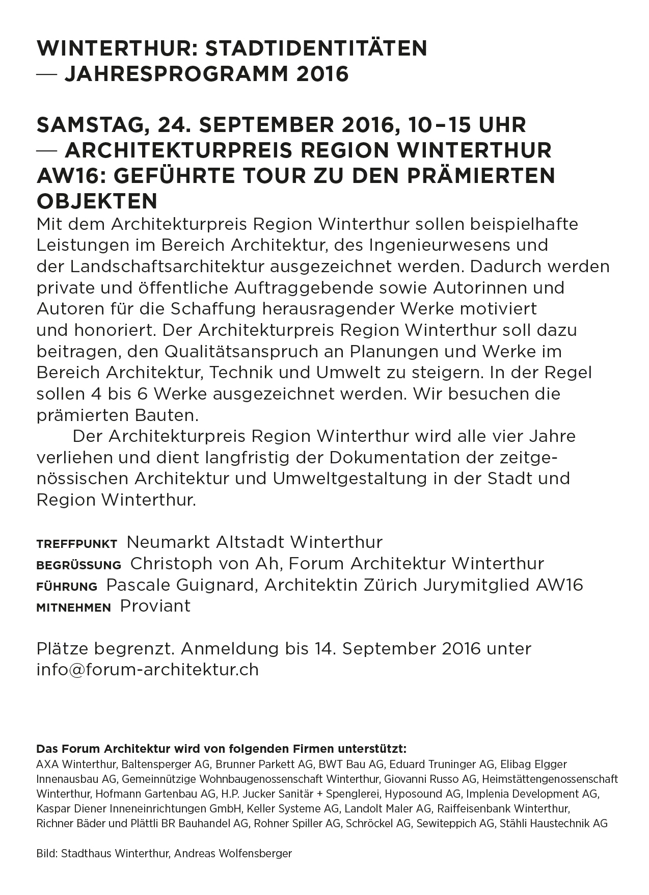 Boltshauser Architeken Führung Architekturpreis Region Winterthur mit Wohnüberbauung Wülflingen