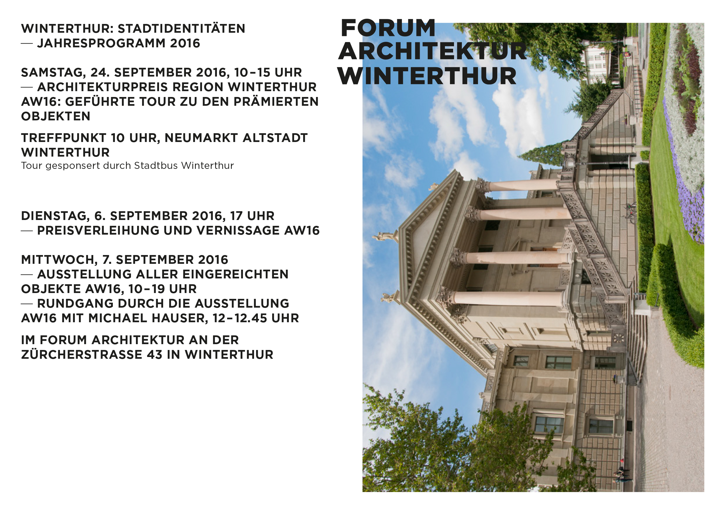 Boltshauser Architekten Preisverleihung und Vernissage Architekturpreis Region Winterthur