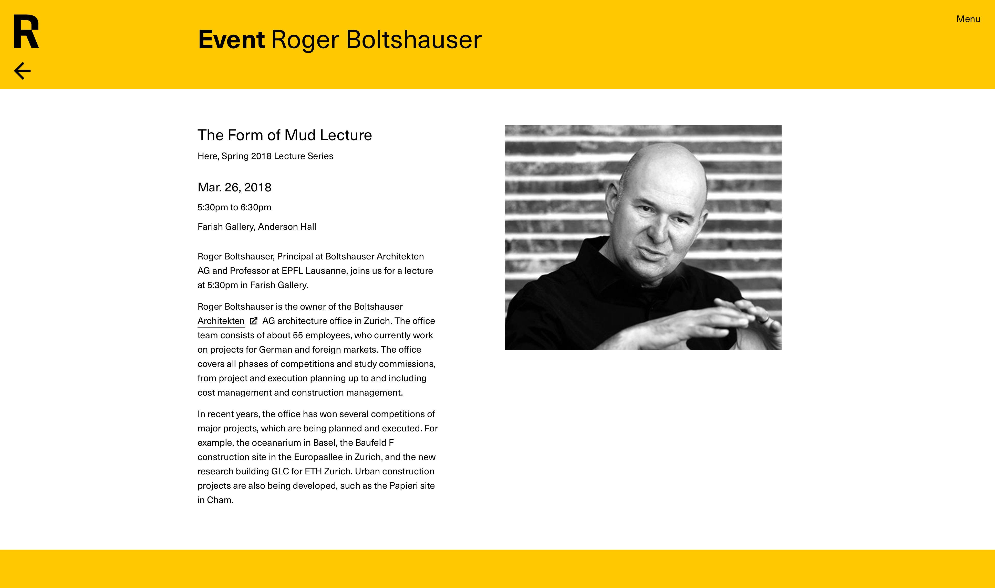 Boltshauser Architekten Vortrag Rice University Houston Texas