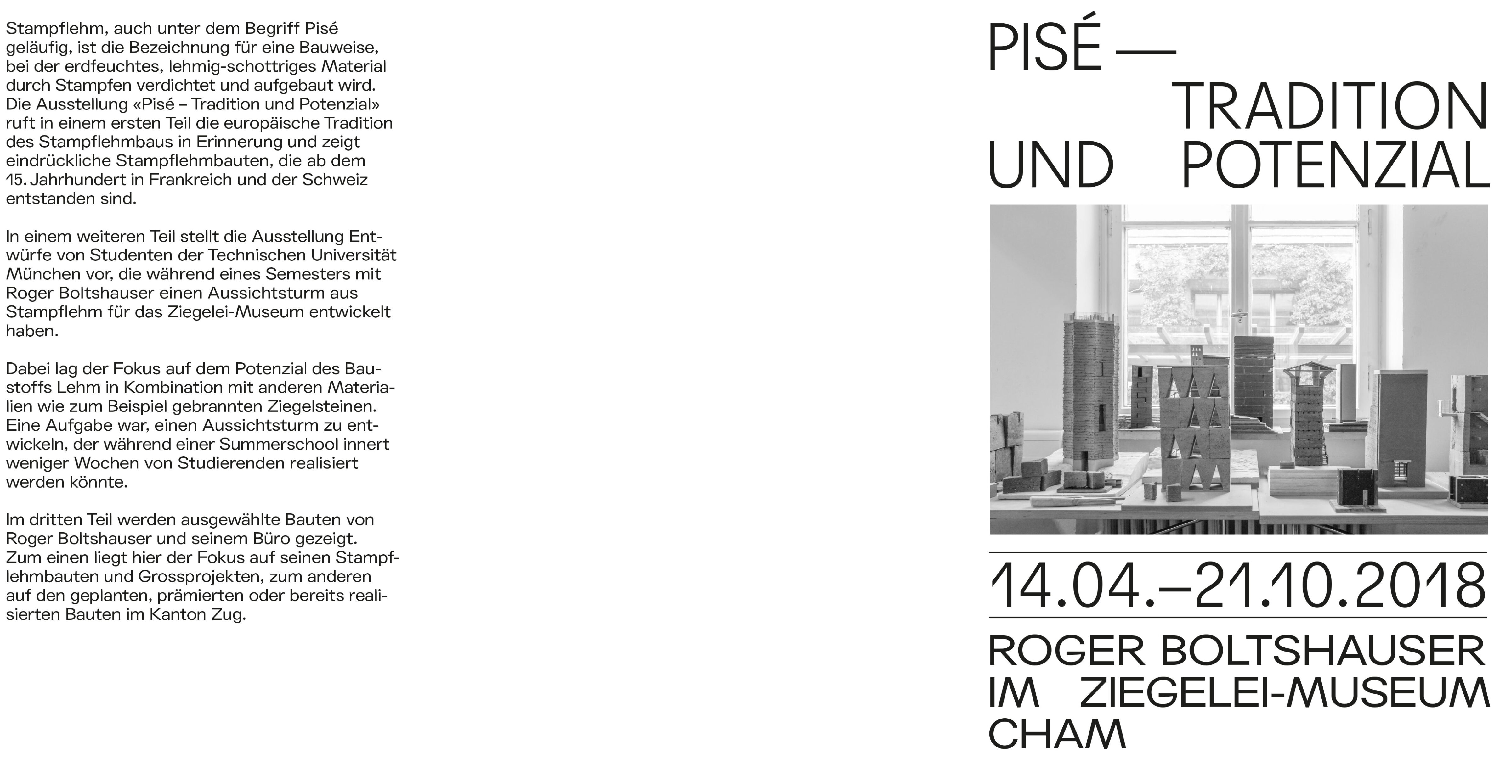 Boltshauser Architekten Ausstellung Cham