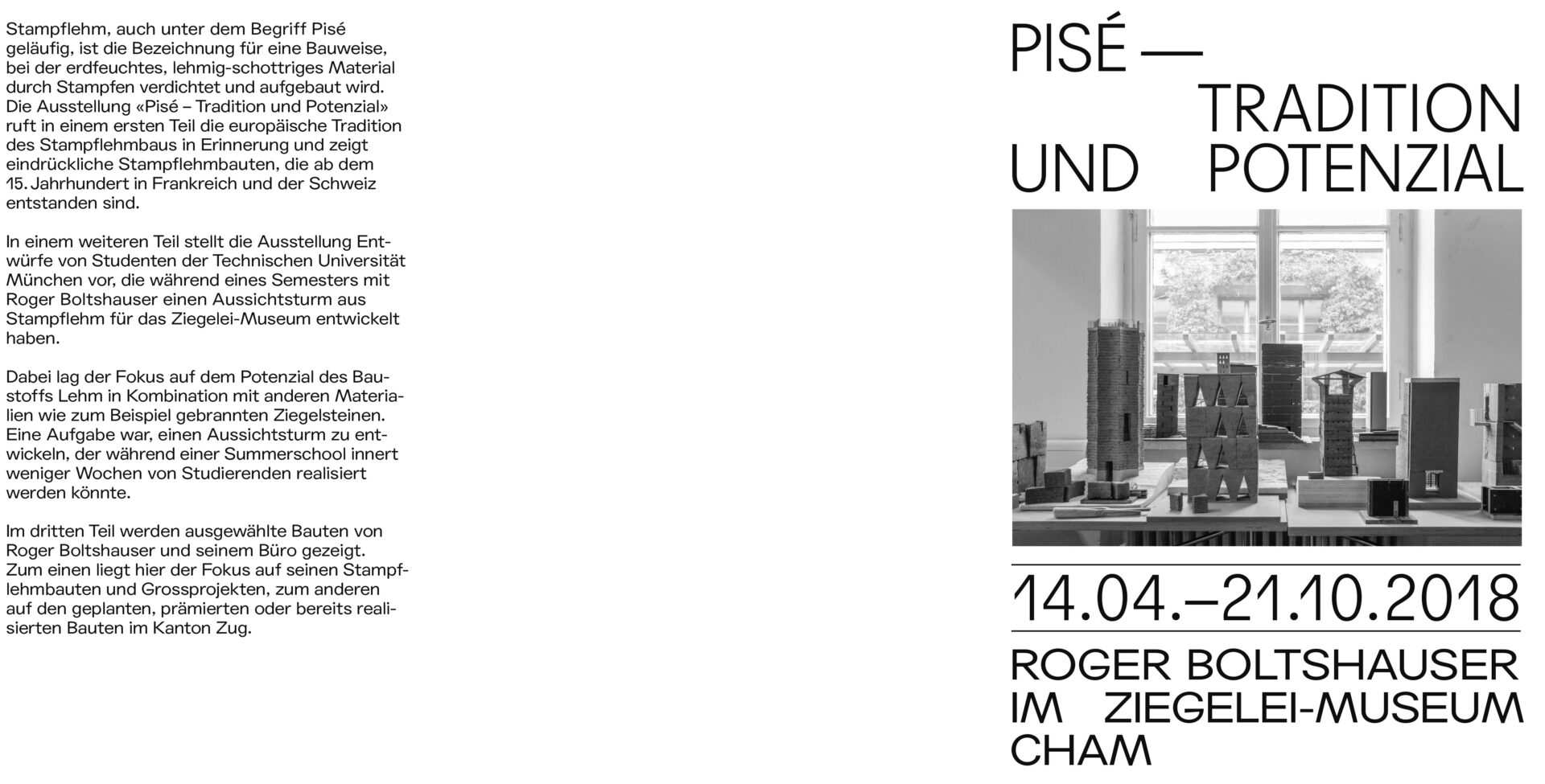 Boltshauser Architekten Ausstellung Pisé Tradition und Potenzial im Ziegelei Museum Cham Philip Heckhausen