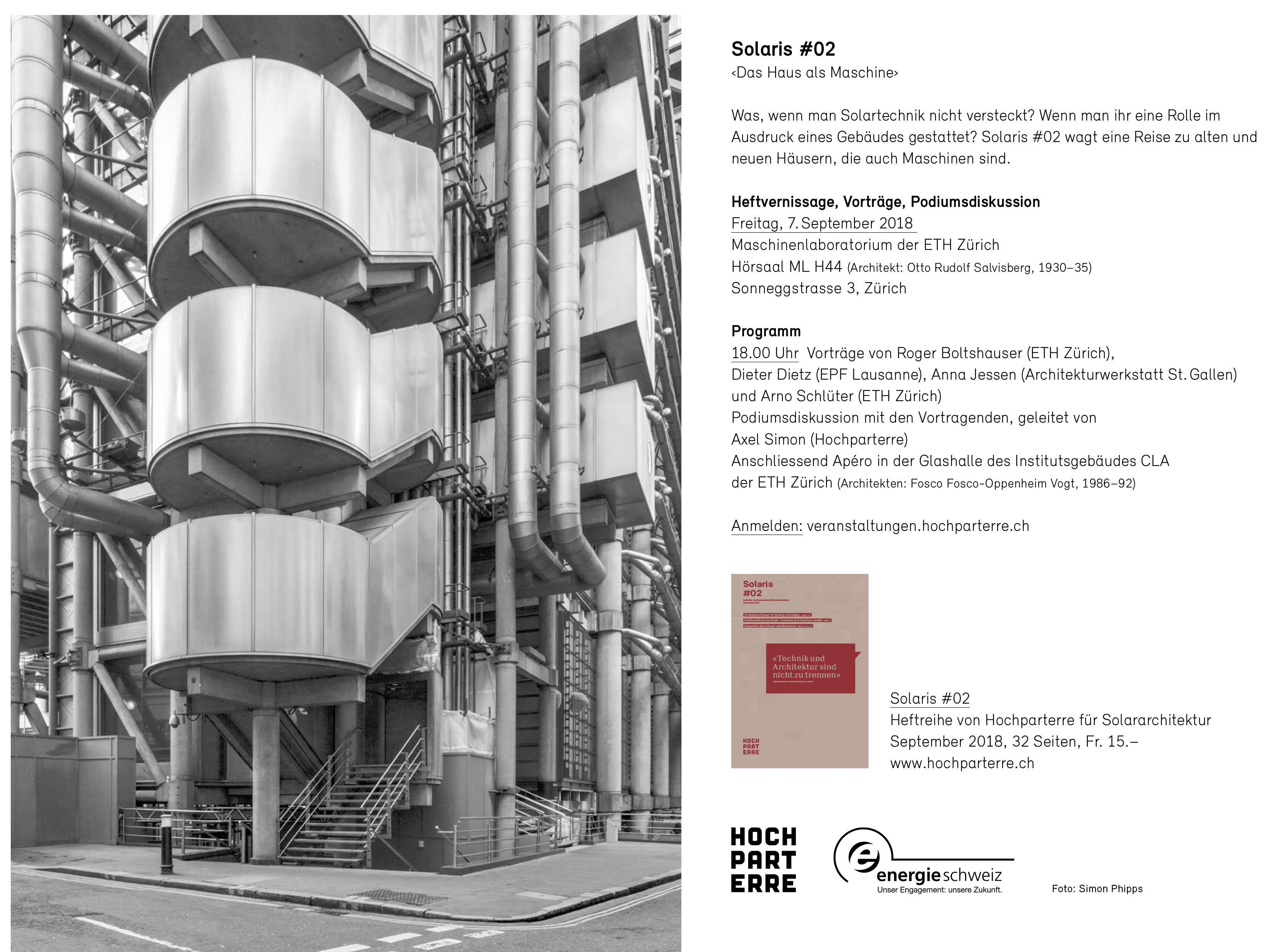 Boltshauser Architekten Vortrag Solaris Hochparterre