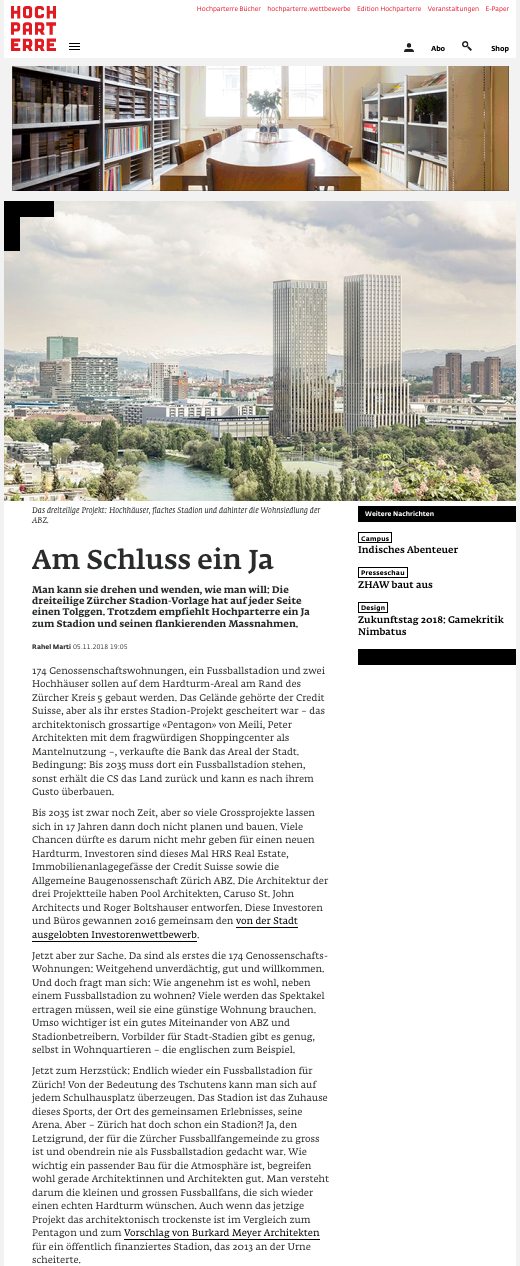 Boltshauser Architekten Hochparterre online Am Schluss ein Ja
