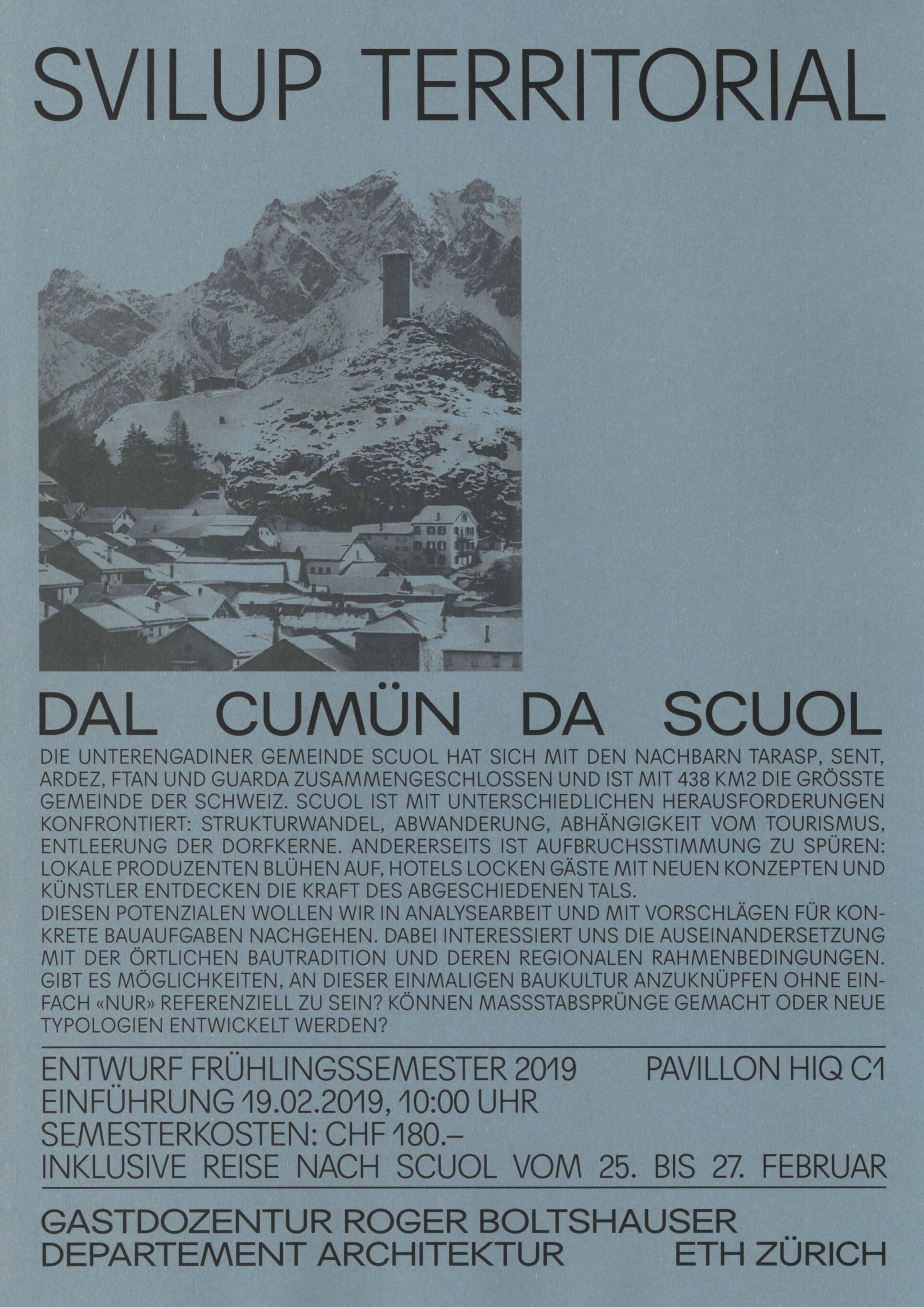 Boltshauser Architekten Entwurfskurs Studio Boltshauser ETH Zürich FS19