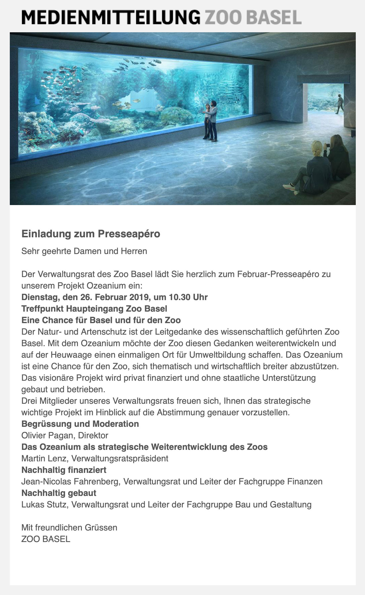 Boltshauser Architekten Presseapero Ozeanium Zoo Basel