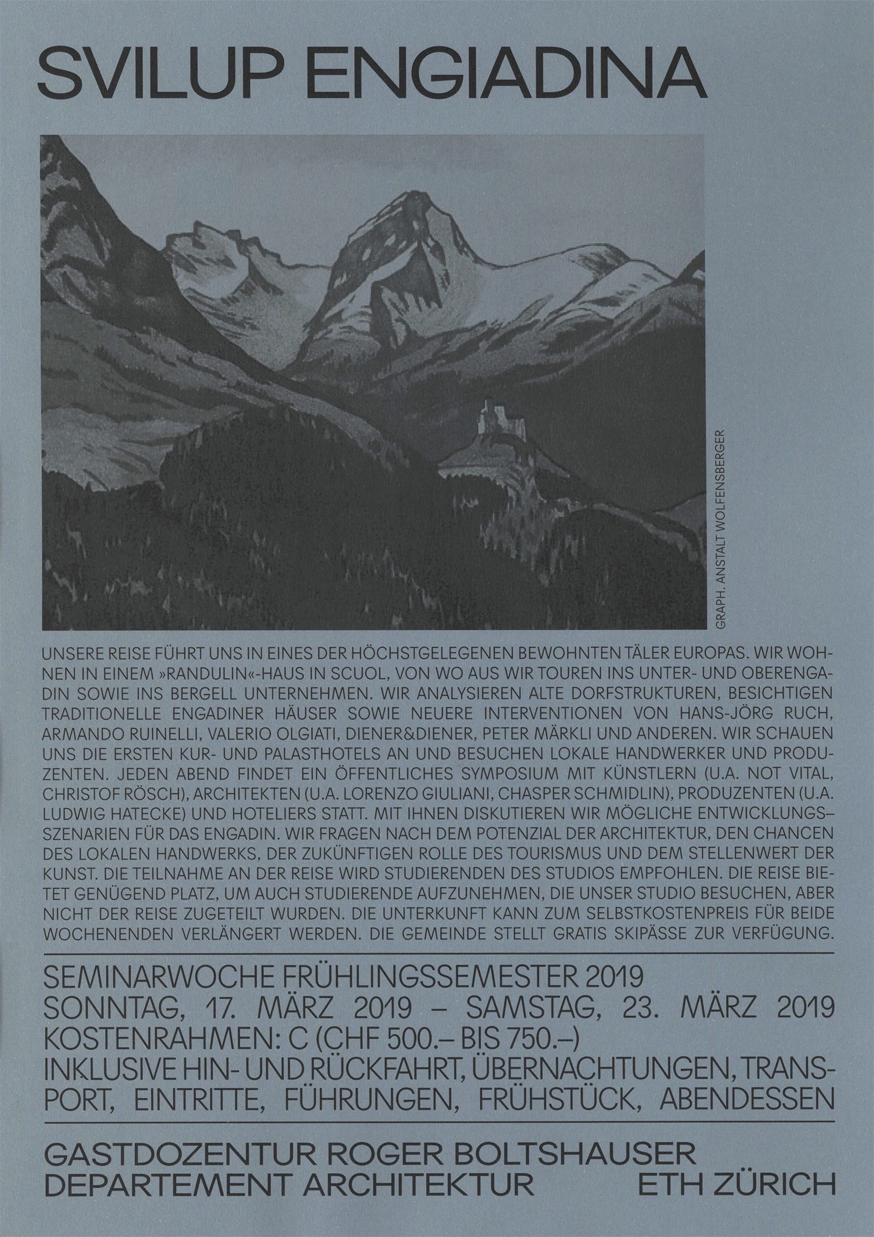 Boltshauser Architekten Seminarreise Engadin FS19