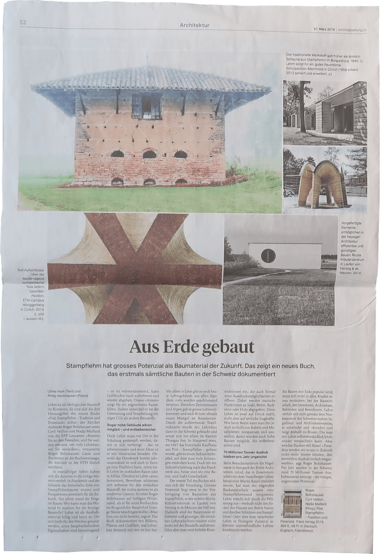Boltshauser Architekten Sonntags Zeitung Publikation Pise