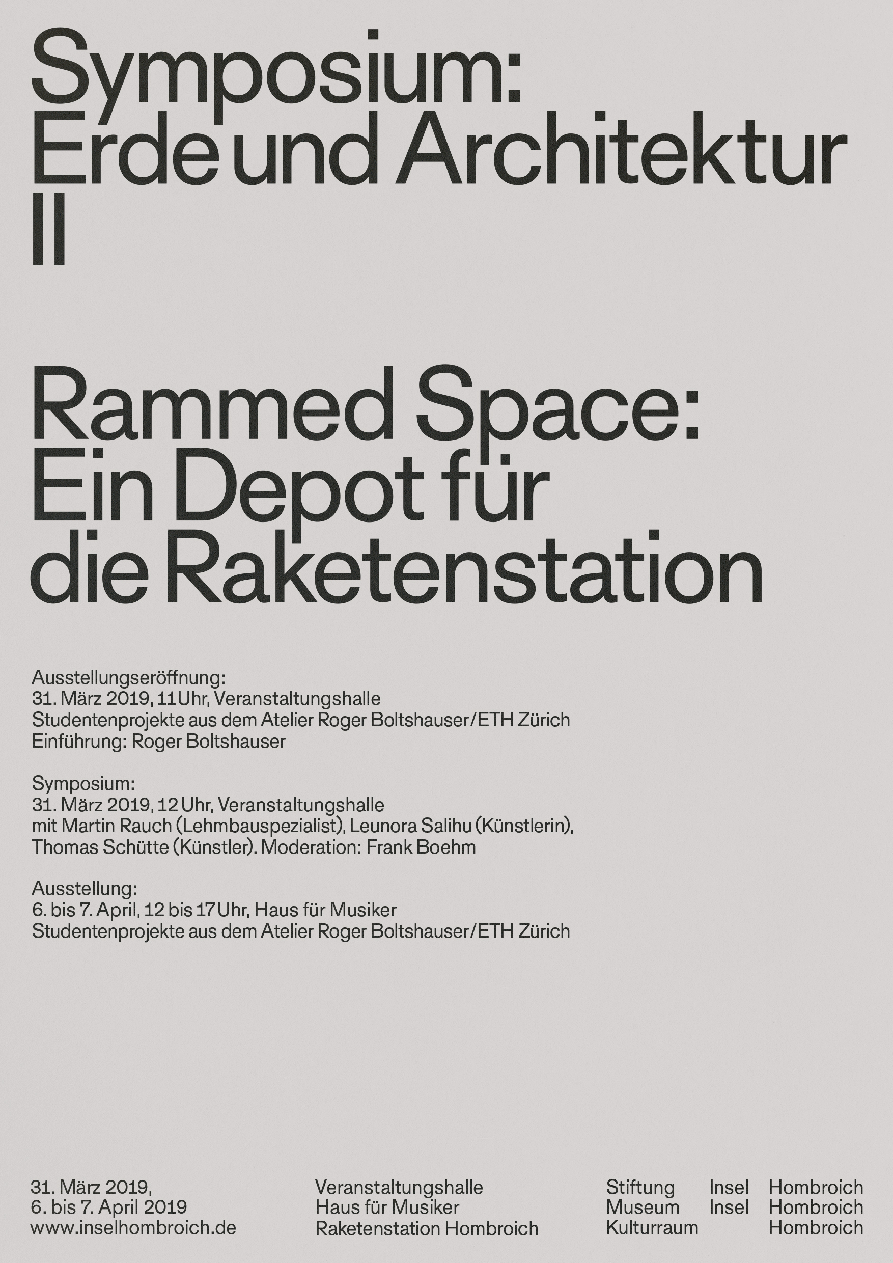 Boltshauser Architekten Symposium Erde und Architektur II Raketenstation Museum Insel Hombroich