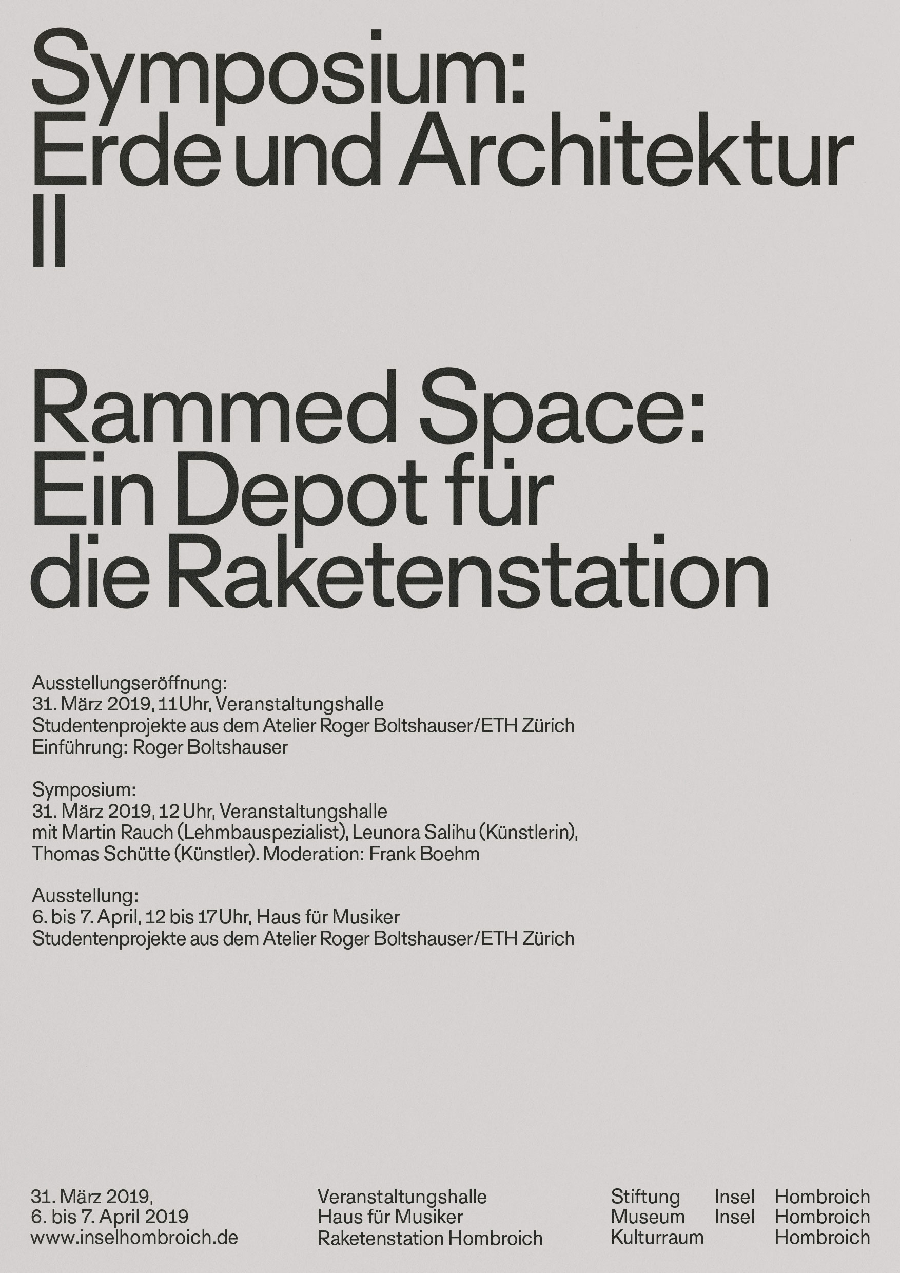 Boltshauser Architekten Symposium und Ausstellung Hombroich