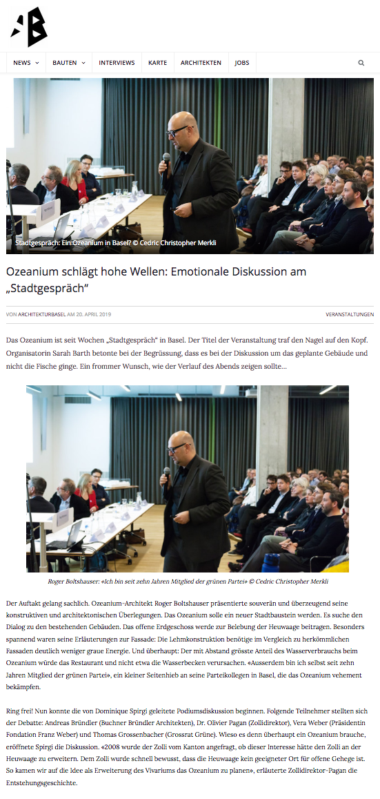 Boltshauser Architekten Architektur Basel Ozeanium Zoo Basel
