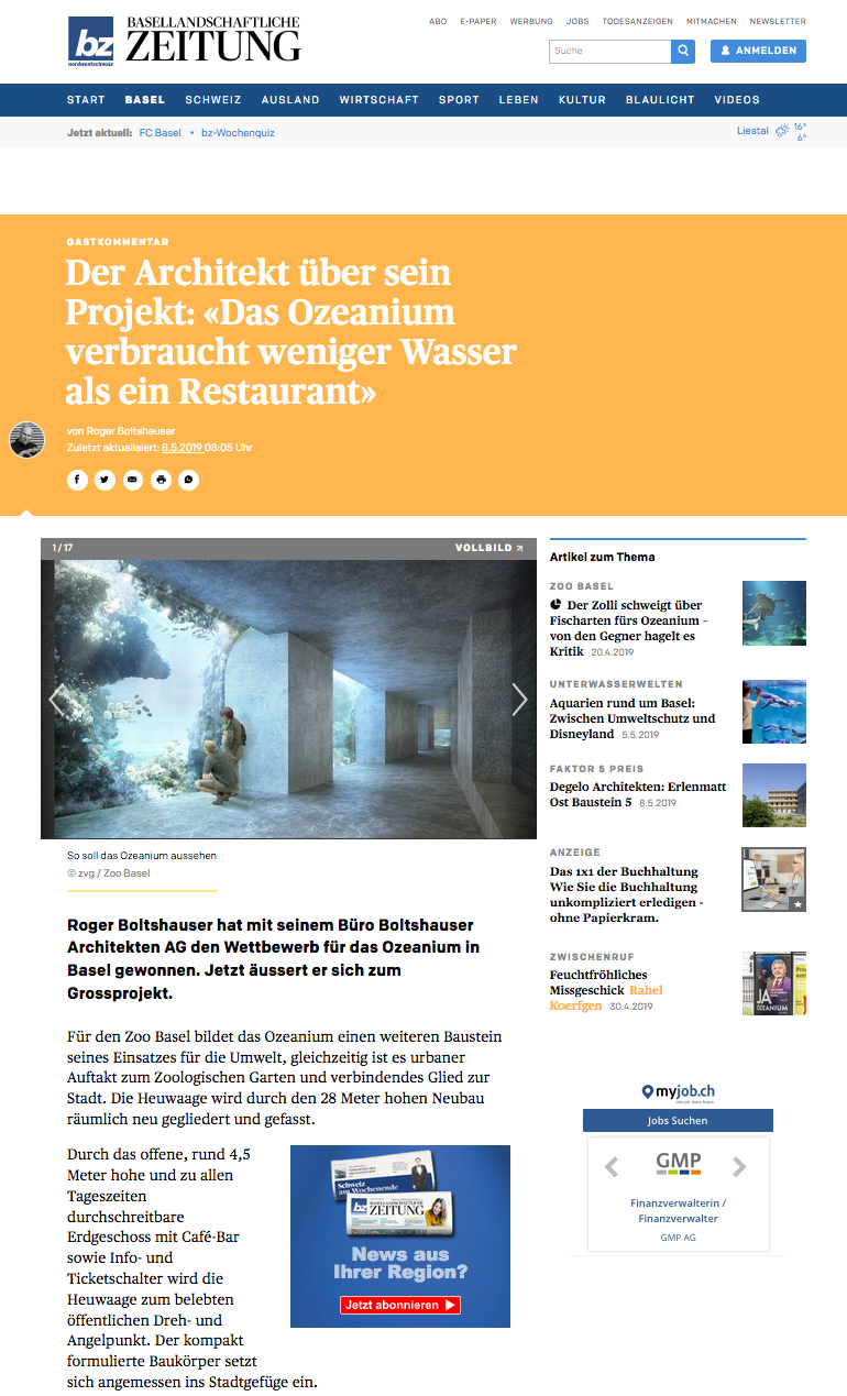 Boltshauser Architekten Basler Zeitung Ozeanium Zoo Basel