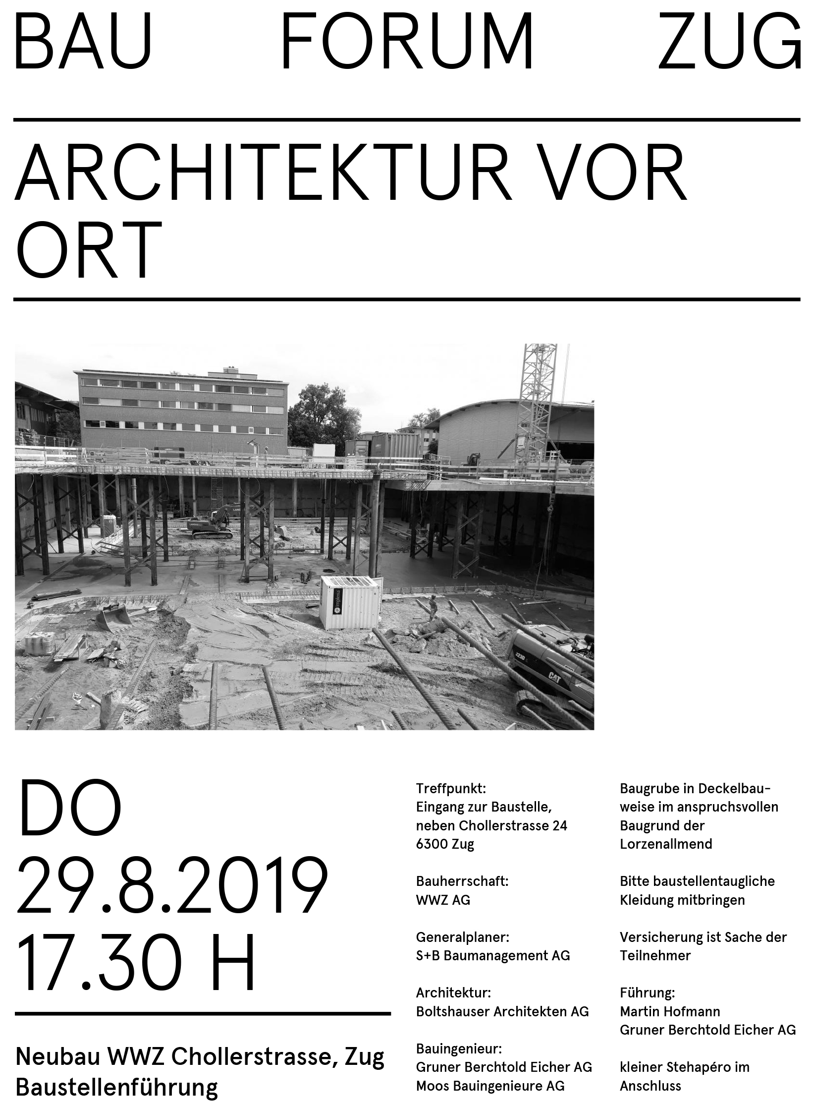 Boltshauser Architekten Baustellenfuehrung Chollerstrasse