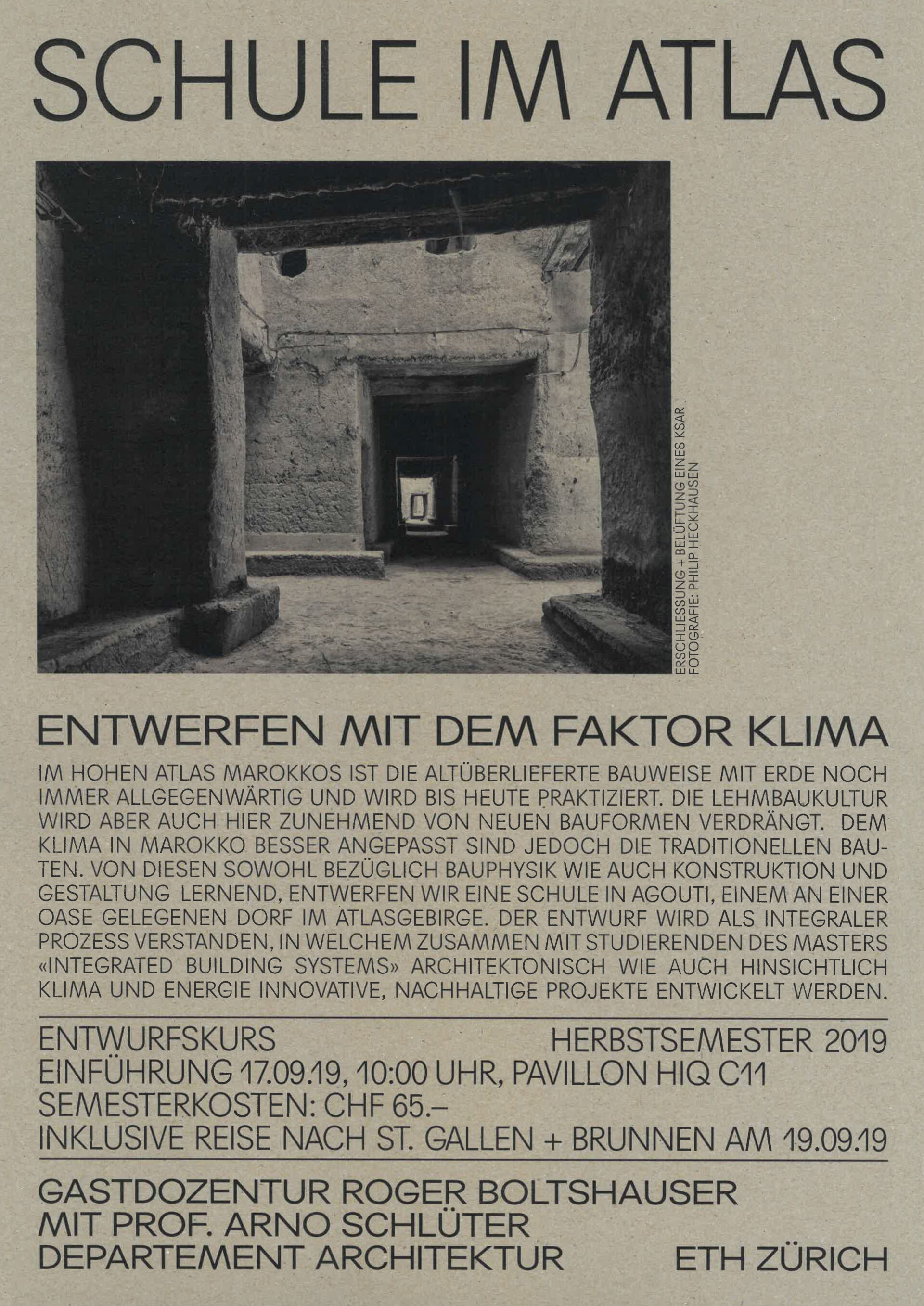 Boltshauser Architekten Entwurfskurs Studio Boltshauser ETH Zürich HS19