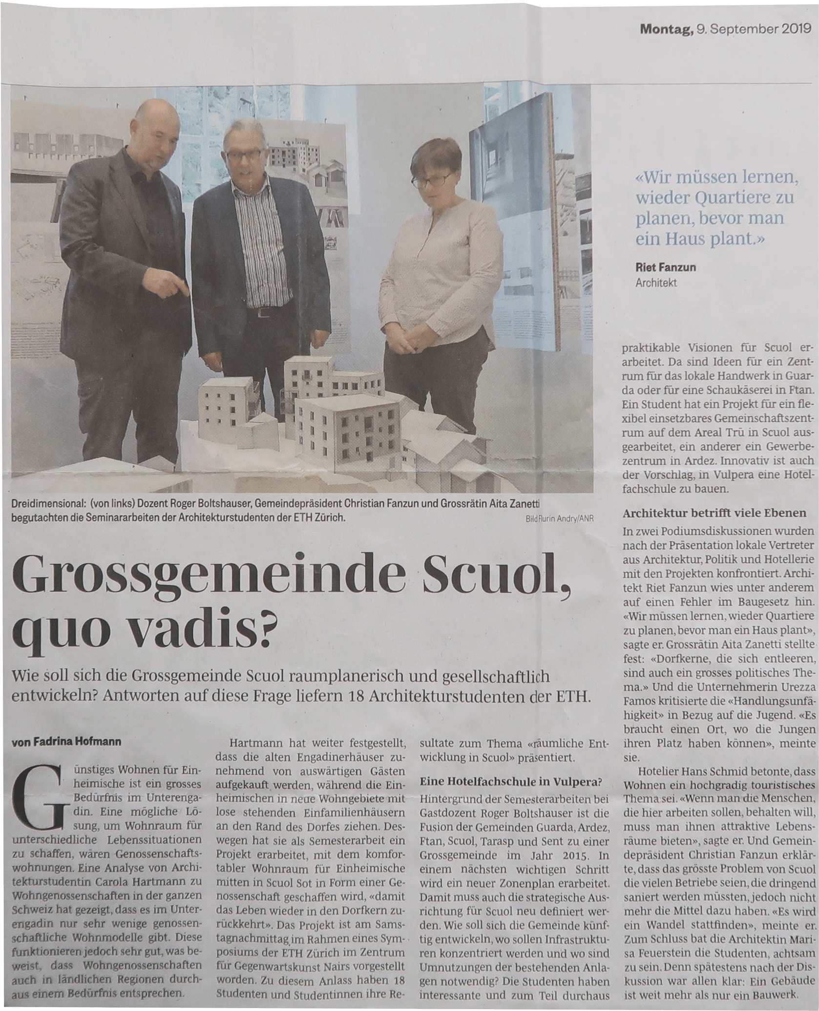 Boltshauser Architekten Südostschweiz Podiumsdiskussion Nairs