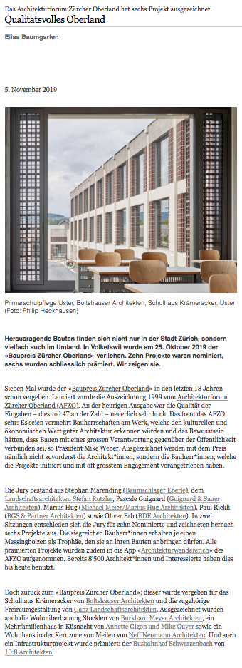 Boltshauser Architekten swiss architects Schulhaus Kraemeracker