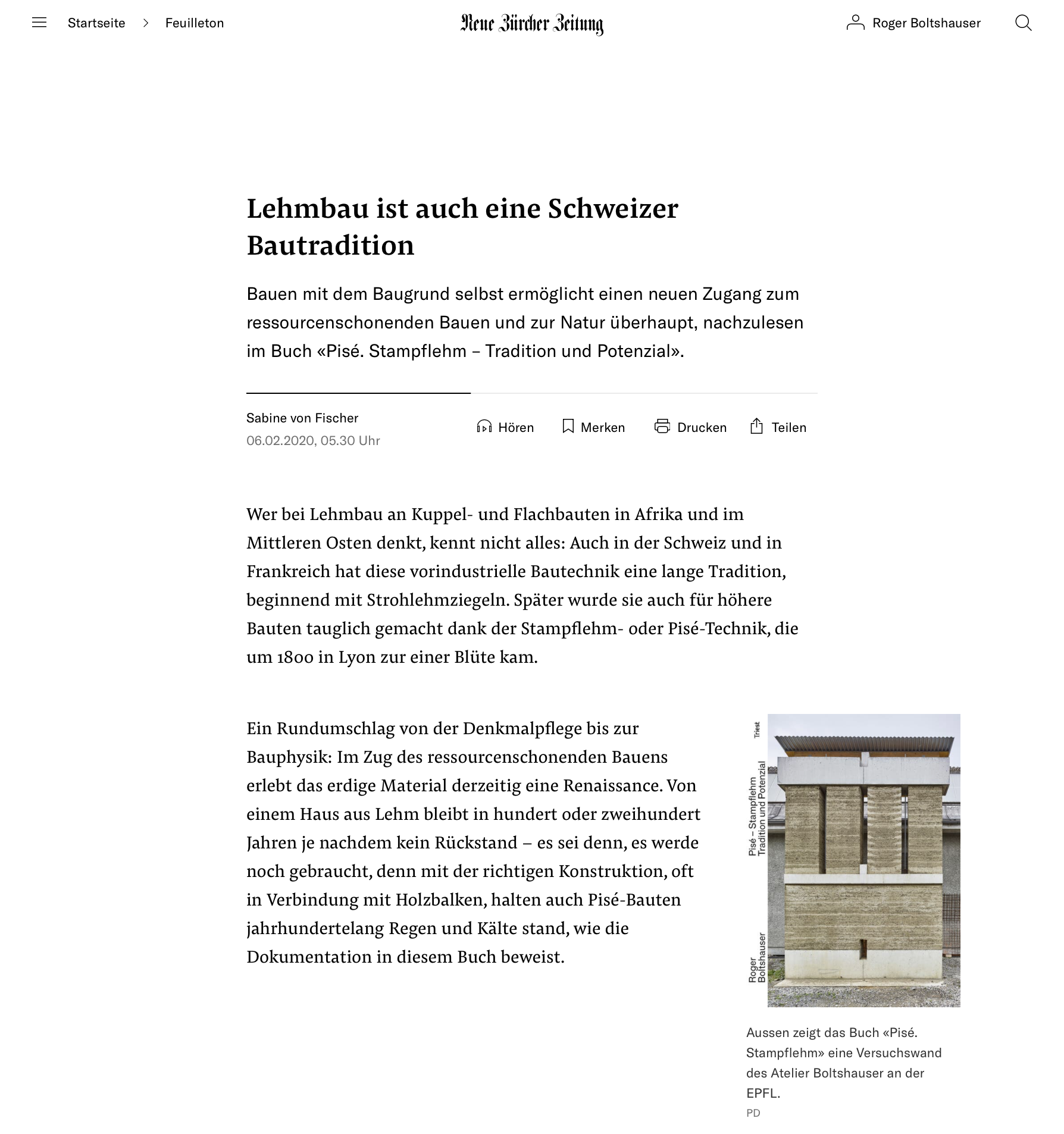 Boltshauser Architekten NZZ Pise Publikation