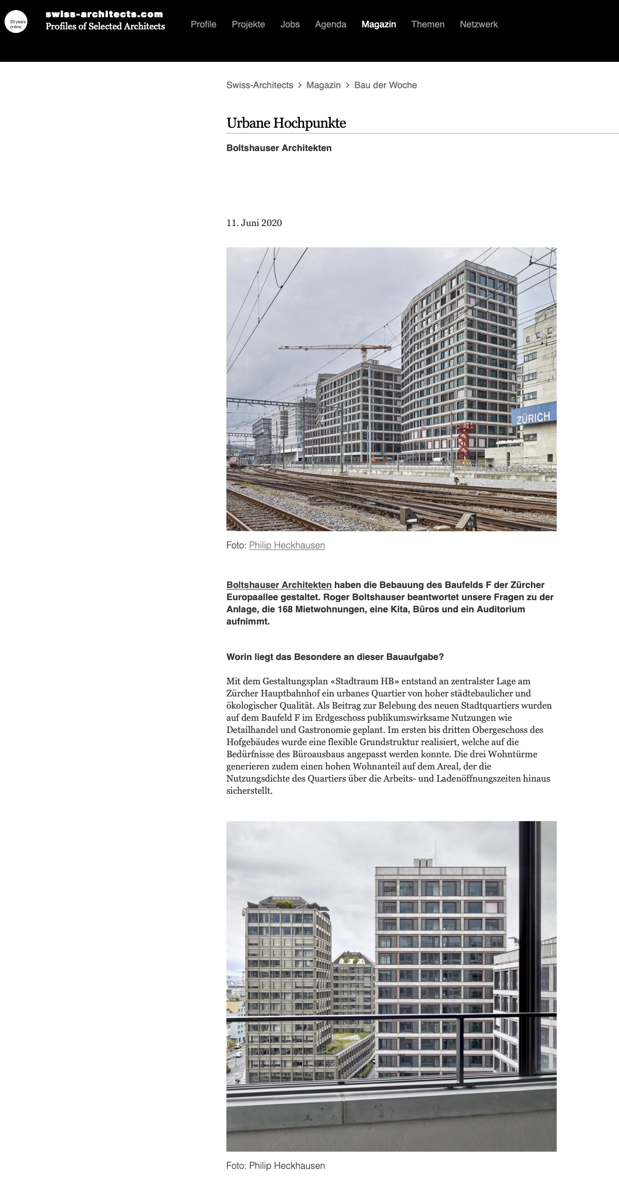 Boltshauser Architekten swiss architects Europaallee