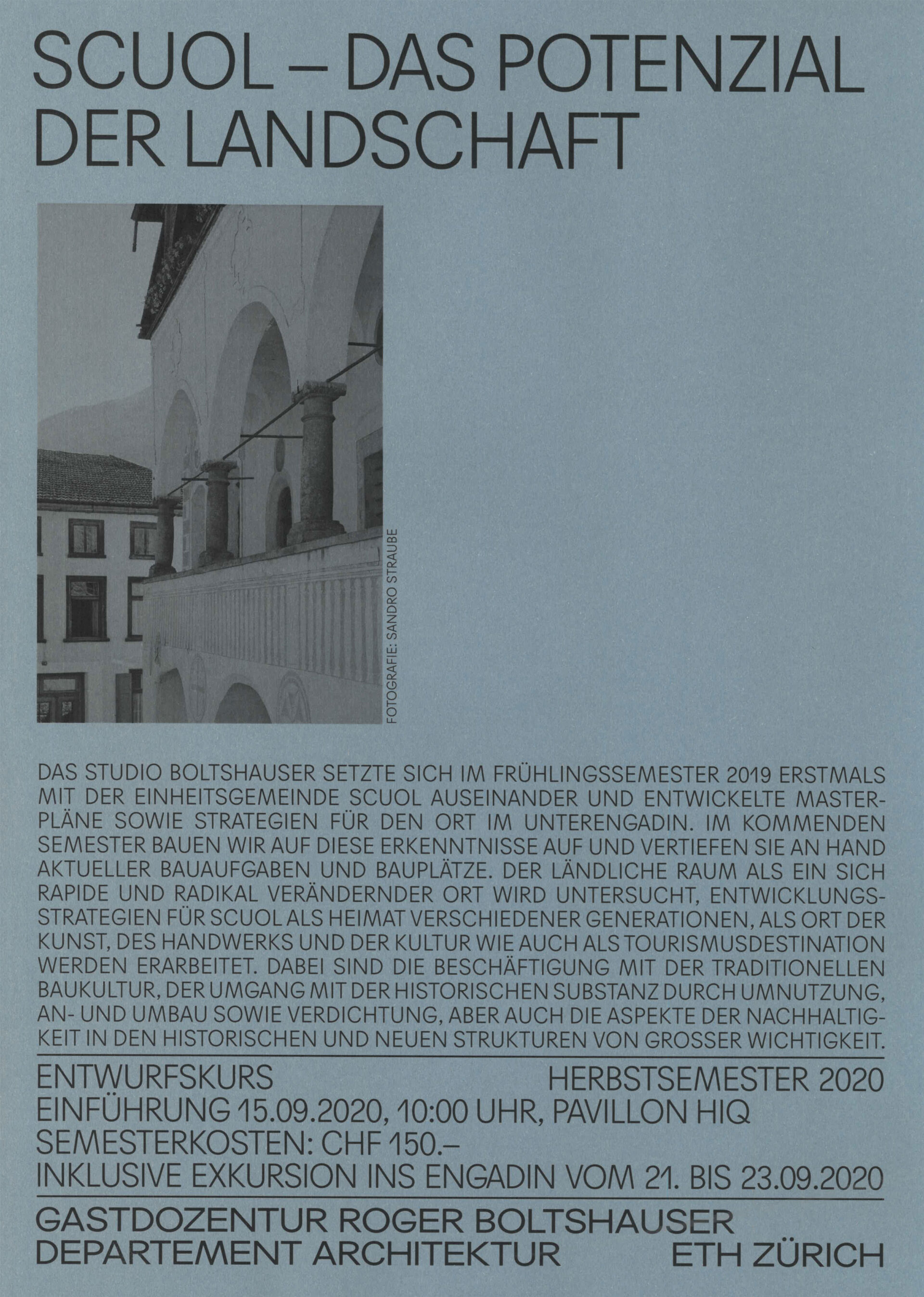 Boltshauser Architekten Entwurfskurs HS20