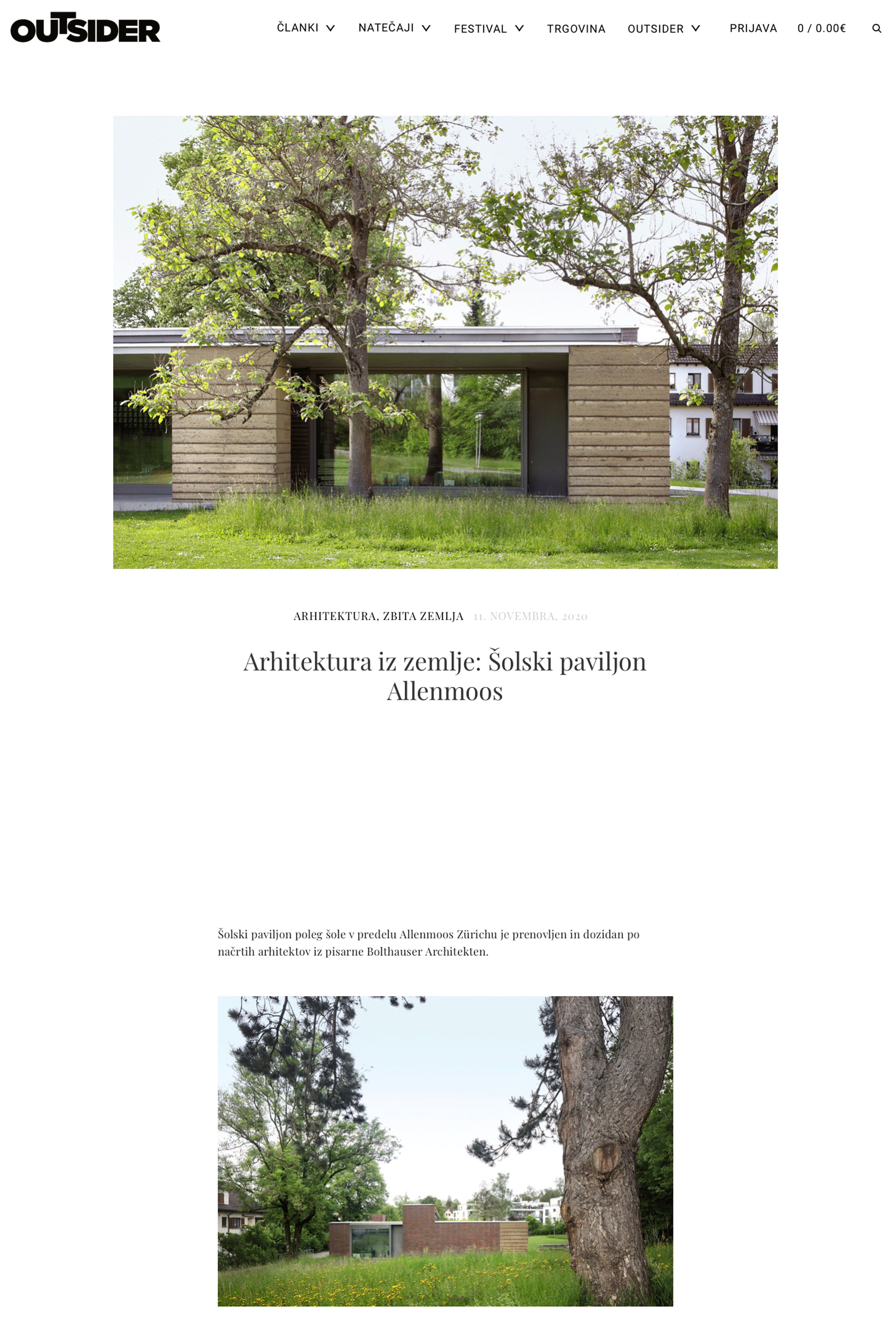 Boltshauser Architekten Outsider Schulpavillon Allenmoos II