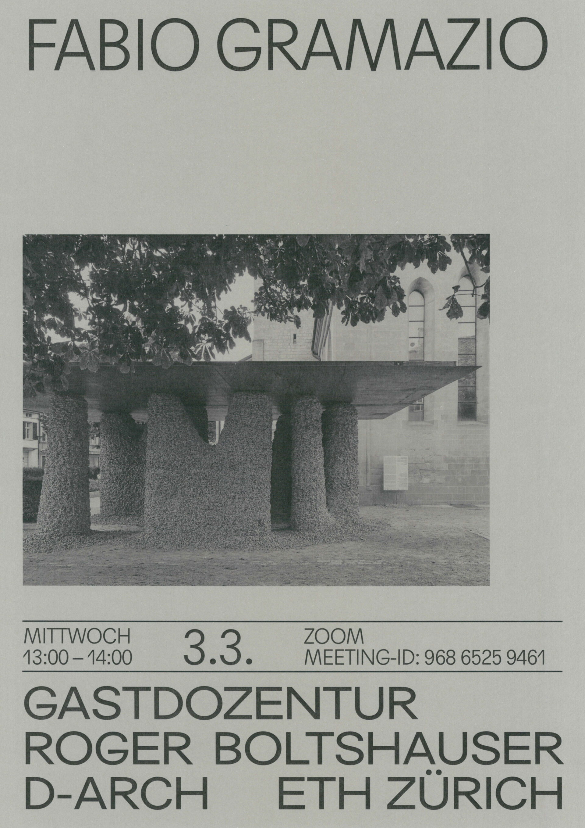 Boltshauser Architekten Plakat Fabio Gramazio