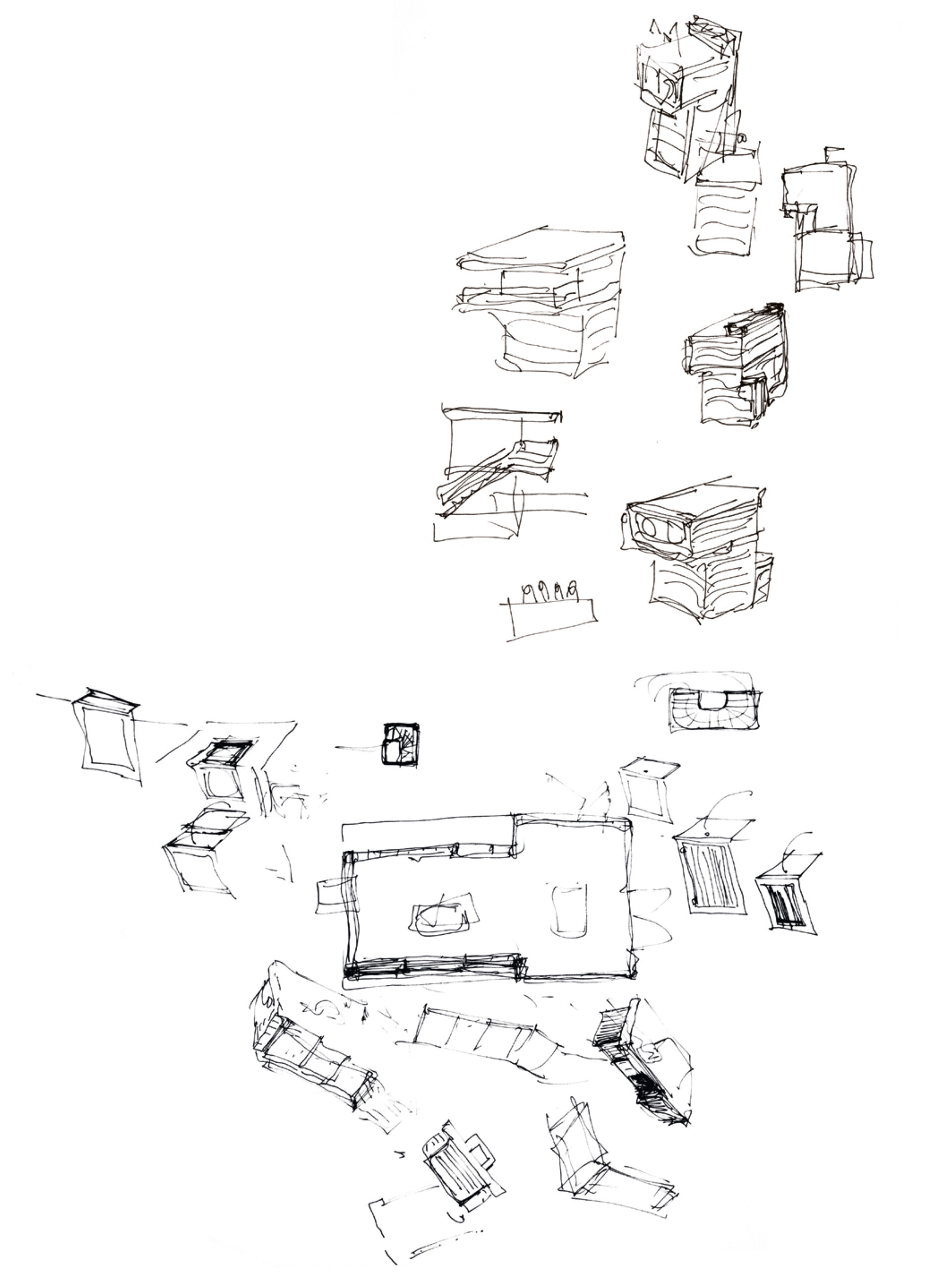 Boltshauser-Architekten-Geraetehaeser-Zielturm-Sihlhoelzli-Skizze-Roger-Boltshauser