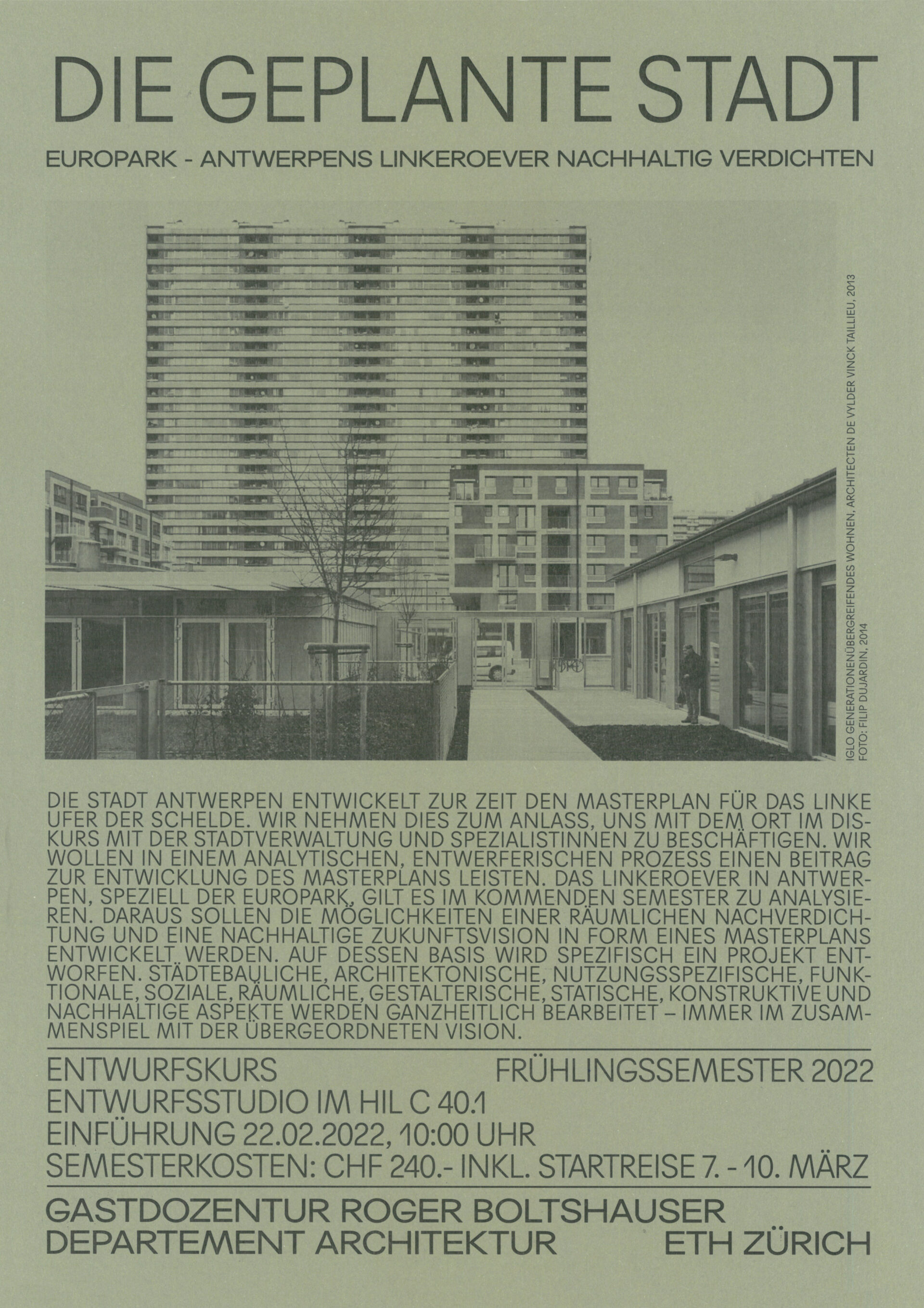 Boltshauser Architekten Semesterplakat FS22