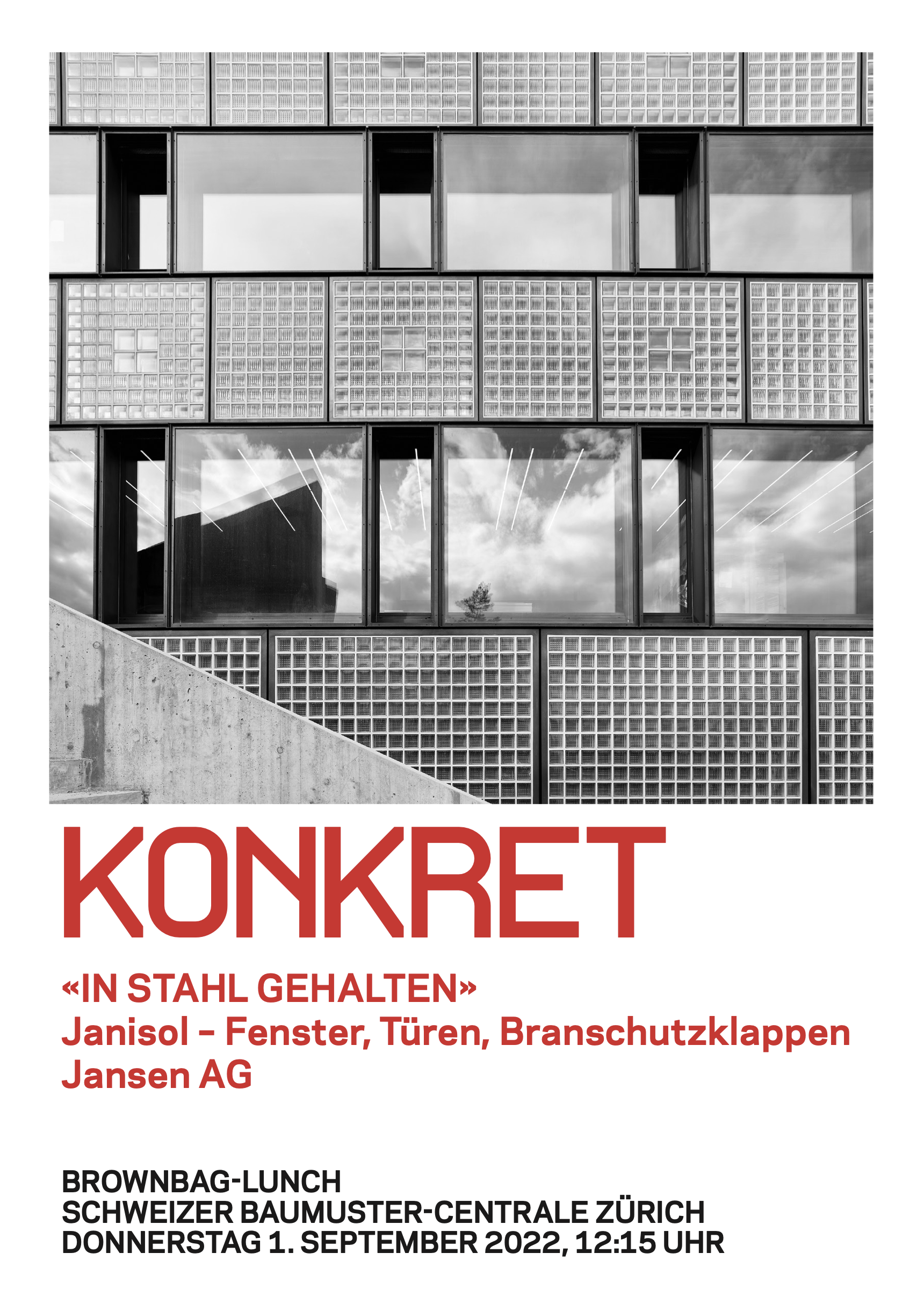 Boltshauser Architekten Konrekt in Stahl gehalten Vortrag von Armin Baumann Baumuster Centrale Zuerich