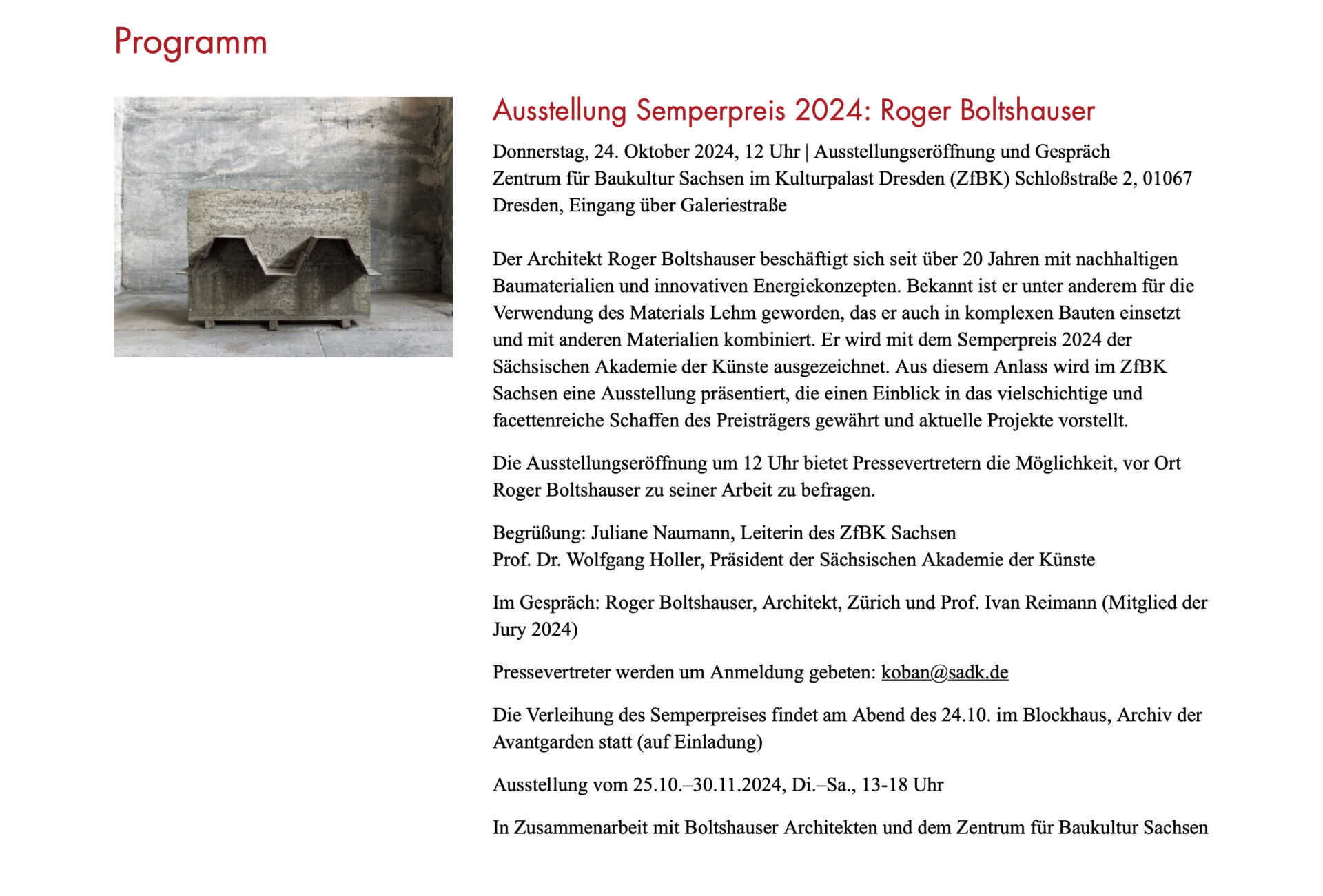 Boltshauser-Architekten-Semperpreis-Ausstellung-Preisverleihung